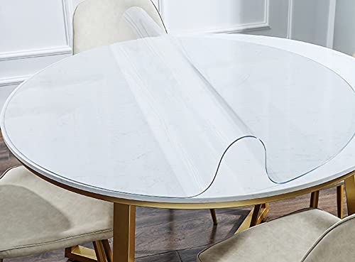 Xpnit Transparente Tischabdeckung, transparente Tischdecke, PVC-Kunststoff, wasserdicht, abwischbar, für Esszimmer, runde Tische (110 cm, rund, transparent) von Xpnit