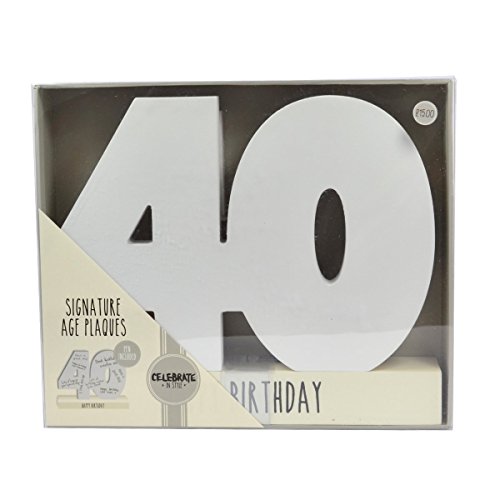 Xpressions Celebrate In Style Signaturschild 40, Geburtstagsgeschenk, in Geschenkverpackung, MDF, Nicht zutreffend von Xpressions