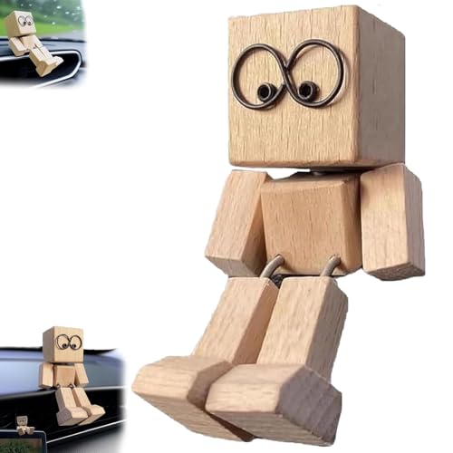schüttelmännchen,schüttelmann holz,charmante kleine holzfigur,schüttelmann auto,wackelnder holzmann,shaking wooden man figur,shaking feet wooden doll,Handmade Car Ornaments Action Figure,Creative Gift von Xpwghap
