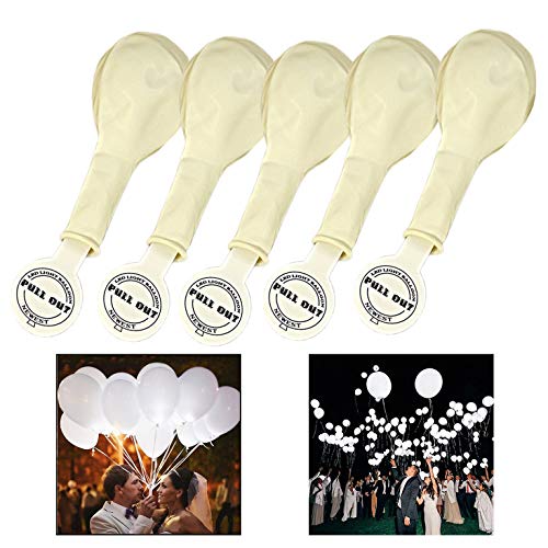 Xrten 25 Stück LED leuchtende Luftballons,Weiß Deko LED Luftballons für Hochzeit Partys Weihnachten und Geburtstag von Xrten