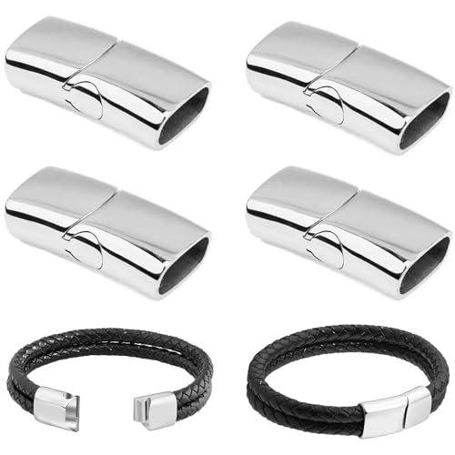 Xrten 4 Stück Armband Verschlüsse, Rechteck Magnetverschluss, Edelstahl Armband Verschluss zum Basteln, für Schmuckherstellung Lederschnur Halskette Gürtel Armband Schmuck Xrten 4 Stück Armband Verschlüsse, Rechteck Magnetverschluss, Edelstahl Armband Verschluss zum Basteln, für Schmuckherstellung Lederschnur Halskette Gürtel Armband Schmuck von Xrten