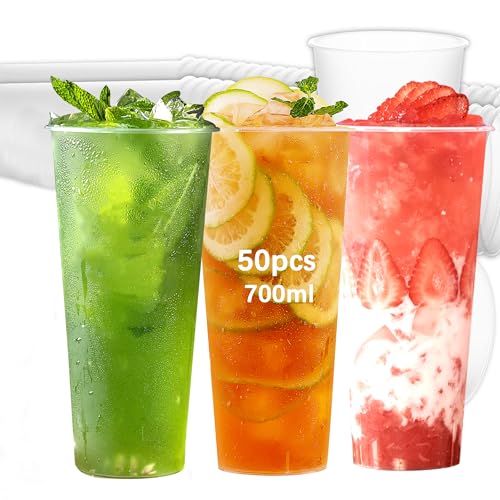 Xsdgi 50x Partybecher 700ml - Hochwertige Mehrweg-Becher für Saftbars & Biergarten | Spülmaschinenfest, BPA-frei & Kratzfest​ von Xsdgi