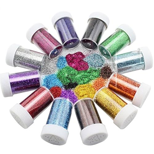 Glitzerstreuer für Kinder von Xshelley, zum Basteln, Karten herstellen, Dekorieren, 12 sortierte Farben Glitzerstreuer für Kinder von Xshelley, zum Basteln, Karten herstellen, Dekorieren, 12 sortierte Farben von Xshelley-SH