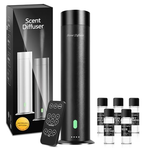 Wasserloses Duft-Diffusor-Starter-Set – 800 m² Abdeckung, Hotelduft-Diffusor, ätherisches Öl, großer Raum, inklusive 5 Duftölen, Fernbedienung, Schwarz, 29 cm Wasserloses Duft-Diffusor-Starter-Set – 800 m² Abdeckung, Hotelduft-Diffusor, ätherisches Öl, großer Raum, inklusive 5 Duftölen, Fernbedienung, Schwarz, 29 cm von XspideM
