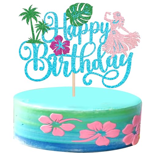Xsstarmi 1 Packung Happy Birthday Cake Topper Blau Glitzer Blume Passionate Hawaiian Dance Aloha Cake Pick für tropische Hawaii Luau Thema Geburtstag Party Kuchen Dekorationen Xsstarmi 1 Packung Happy Birthday Cake Topper Blau Glitzer Blume Passionate Hawaiian Dance Aloha Cake Pick für tropische Hawaii Luau Thema Geburtstag Party Kuchen Dekorationen von Xsstarmi