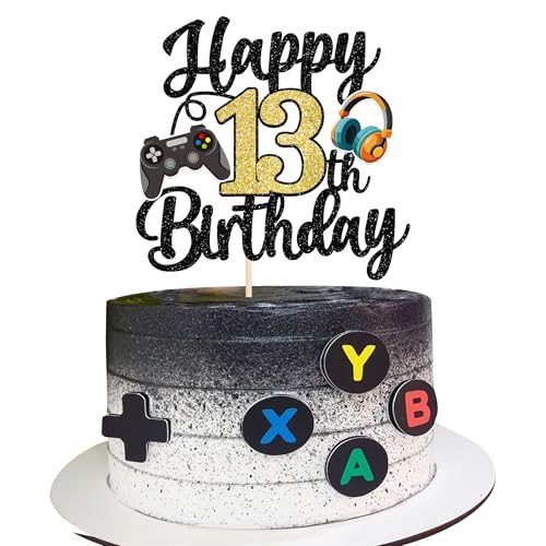 Xsstarmi 1 Packung Tortendeko 13. Geburtstag Videospiel Tortenaufsatz Glitzer Regler Spielkonsole Kuchen Topper für Videos Game 13. Geburtstag Zubehör für Party Kuchen Dekorationen Xsstarmi 1 Packung Tortendeko 13. Geburtstag Videospiel Tortenaufsatz Glitzer Regler Spielkonsole Kuchen Topper für Videos Game 13. Geburtstag Zubehör für Party Kuchen Dekorationen von Xsstarmi