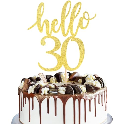 Xsstarmi 1 Packung Tortendeko 30. Geburtstag Tortenaufsatz Glitzer Hello 30 Kuchen Topper für Happy 30th Birthday 30. Geburtstag Hochzeit Jubiläum Zubehör für Party Kuchen Dekorationen Gold Xsstarmi 1 Packung Tortendeko 30. Geburtstag Tortenaufsatz Glitzer Hello 30 Kuchen Topper für Happy 30th Birthday 30. Geburtstag Hochzeit Jubiläum Zubehör für Party Kuchen Dekorationen Gold von Xsstarmi