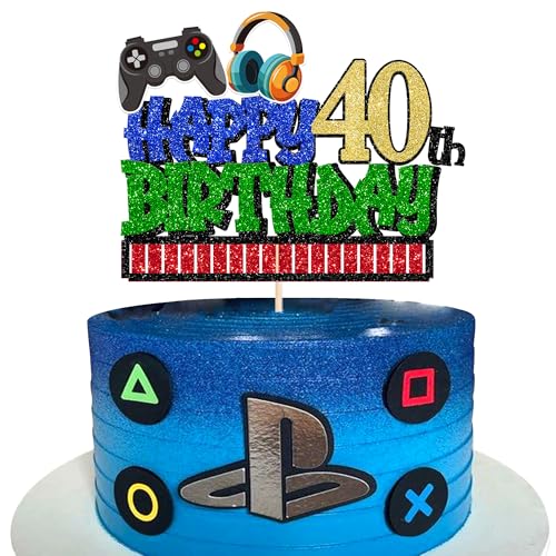 Xsstarmi 1 Packung Tortendeko 40. Geburtstag Tortenaufsatz Glitzer Videospiel Kuchen Topper für 40. Geburtstag Zubehör für Party Kuchen Dekorationen Xsstarmi 1 Packung Tortendeko 40. Geburtstag Tortenaufsatz Glitzer Videospiel Kuchen Topper für 40. Geburtstag Zubehör für Party Kuchen Dekorationen von Xsstarmi