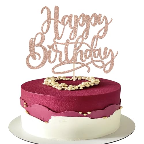 Xsstarmi 1 Packung Tortendeko Geburtstag Tortenaufsatz Roségold Glitzer Happy BirhdayFeiern Kuchen Topper für Kind Junge Mädchen Mann Frau Geburtstag Zubehör für Party Kuchen Dekorationen Xsstarmi 1 Packung Tortendeko Geburtstag Tortenaufsatz Roségold Glitzer Happy BirhdayFeiern Kuchen Topper für Kind Junge Mädchen Mann Frau Geburtstag Zubehör für Party Kuchen Dekorationen von Xsstarmi