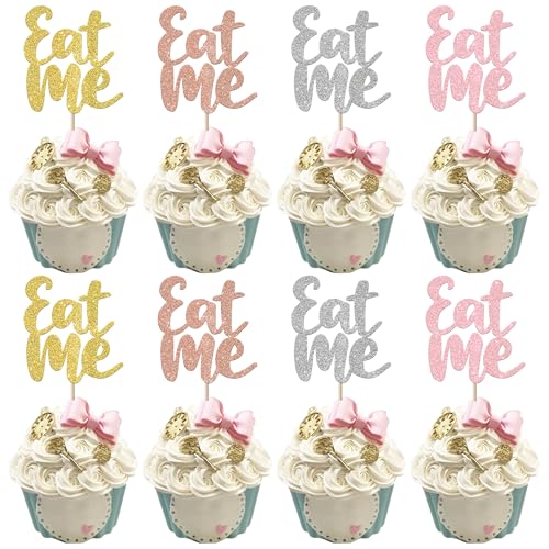 Xsstarmi 24 Packung Eat Me Cupcake Toppers Glitzer Take One Try Me Tea Party Cupcake Picks Wonderland Kuchendekoration für Kinder Geburtstag Partyzubehör Xsstarmi 24 Packung Eat Me Cupcake Toppers Glitzer Take One Try Me Tea Party Cupcake Picks Wonderland Kuchendekoration für Kinder Geburtstag Partyzubehör von Xsstarmi