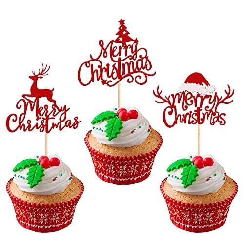 Xsstarmi 24 Packung Frohe Weihnachten Cupcake Toppers Glitzer Weihnachtsbaum Elch Weihnachtsmütze Cupcake Picks für Neujahr Frohe Weihnachten Geburtstag Party Kuchendekoration Xsstarmi 24 Packung Frohe Weihnachten Cupcake Toppers Glitzer Weihnachtsbaum Elch Weihnachtsmütze Cupcake Picks für Neujahr Frohe Weihnachten Geburtstag Party Kuchendekoration von Xsstarmi