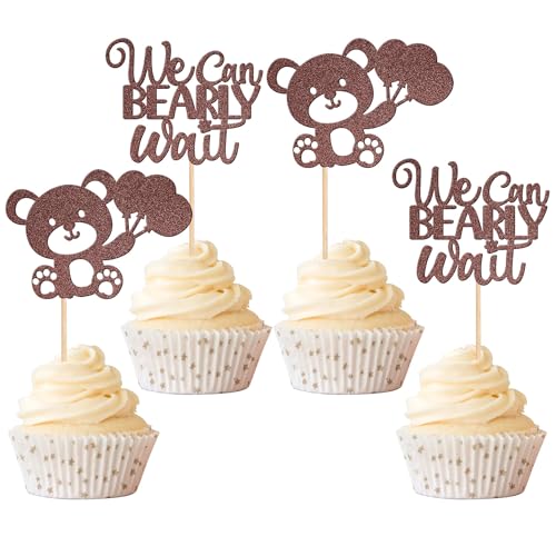 Xsstarmi 24 Packung Tragen Cupcake Toppers Glitzer We Can Bearly Wait Cupcake Picks für Geschlecht Offenbaren Kinder Geburtstag Party Kuchendekoration Braun Xsstarmi 24 Packung Tragen Cupcake Toppers Glitzer We Can Bearly Wait Cupcake Picks für Geschlecht Offenbaren Kinder Geburtstag Party Kuchendekoration Braun von Xsstarmi