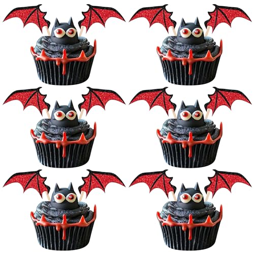 Xsstarmi 24 Stück Halloween Fledermaus Cupcake Toppers Glitzer Vampir Fledermaus Flügel Cupcake Picks Halloween Cupcake Topper für Fledermaus Thema Babyparty Geburtstag Halloween Party Kuchen Xsstarmi 24 Stück Halloween Fledermaus Cupcake Toppers Glitzer Vampir Fledermaus Flügel Cupcake Picks Halloween Cupcake Topper für Fledermaus Thema Babyparty Geburtstag Halloween Party Kuchen von Xsstarmi