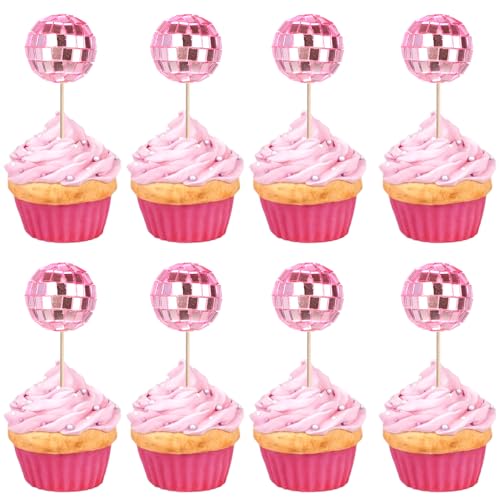 Xsstarmi 24 Stück Mini-Discokugeln, Kuchendekoration, 70er-Jahre-Retro-Disco-Thema, Kuchendekoration für Babyparty, Geburtstag, 70er-Jahre-Motto-Party, Kuchendekorationen, Zubehör, Rosa Xsstarmi 24 Stück Mini-Discokugeln, Kuchendekoration, 70er-Jahre-Retro-Disco-Thema, Kuchendekoration für Babyparty, Geburtstag, 70er-Jahre-Motto-Party, Kuchendekorationen, Zubehör, Rosa von Xsstarmi
