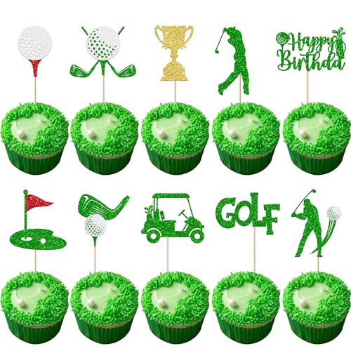 Xsstarmi 30 Stück Golf-Cupcake-Aufsätze, Glitzer, Pokal, Kugelwagen, Flagge, Cupcake-Picks für Golf, Sportspieler, Thema, Babyparty, Kindergeburtstag, Golf, Party, Kuchendekorationen Xsstarmi 30 Stück Golf-Cupcake-Aufsätze, Glitzer, Pokal, Kugelwagen, Flagge, Cupcake-Picks für Golf, Sportspieler, Thema, Babyparty, Kindergeburtstag, Golf, Party, Kuchendekorationen von Xsstarmi