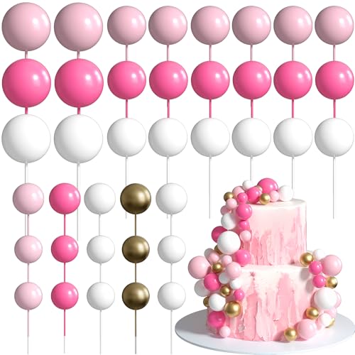 Xsstarmi 36 Stück Kugel-Kuchenaufsätze, Dekorationen, Mini-Luftballons, Schaumstoffkugeln, Kuchenpicker für Babyparty, Hochzeit, Geburtstag, Jahrestag, Party, Kuchendekorationen, Zubehör, Weißgold Xsstarmi 36 Stück Kugel-Kuchenaufsätze, Dekorationen, Mini-Luftballons, Schaumstoffkugeln, Kuchenpicker für Babyparty, Hochzeit, Geburtstag, Jahrestag, Party, Kuchendekorationen, Zubehör, Weißgold von Xsstarmi