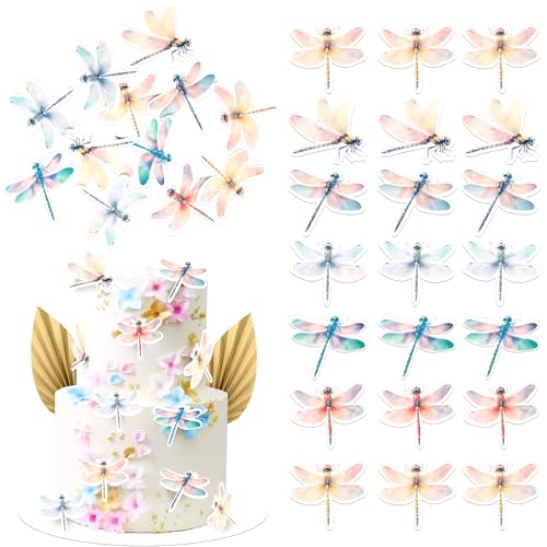 Xsstarmi 60 Stück essbare Kuchendekorationen mit Libellen-Motiv, Reispapier, Insektenmotive, Cupcake-Picks für Babyparty, Geburtstag, Hochzeit, Jahrestag, Party, Kuchendekorationen Xsstarmi 60 Stück essbare Kuchendekorationen mit Libellen-Motiv, Reispapier, Insektenmotive, Cupcake-Picks für Babyparty, Geburtstag, Hochzeit, Jahrestag, Party, Kuchendekorationen von Xsstarmi