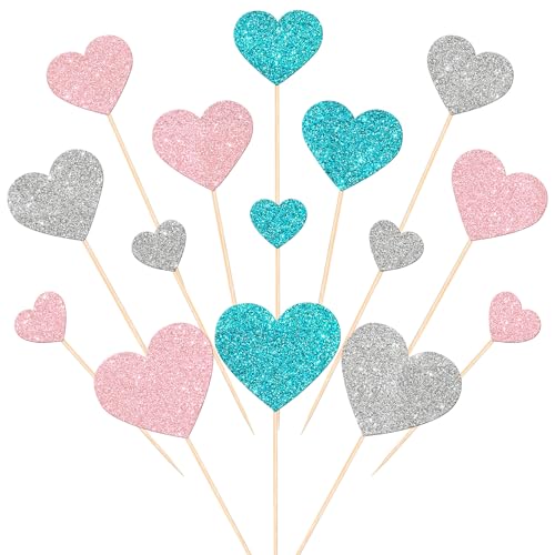 Xsstarmi Cupcake-Aufsätze mit Herzen, glitzernd, süßes Herz, Cupcake-Picks für Babyparty, Brautparty, Hochzeit, Geburtstag, Valentinstag, Party, Kuchendekorationen, Zubehör, Rosa, Blau, Silber, 35 Xsstarmi Cupcake-Aufsätze mit Herzen, glitzernd, süßes Herz, Cupcake-Picks für Babyparty, Brautparty, Hochzeit, Geburtstag, Valentinstag, Party, Kuchendekorationen, Zubehör, Rosa, Blau, Silber, 35 von Xsstarmi