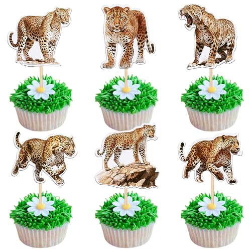Xsstarmi Cupcake-Topper mit Leoparden-Motiv, doppelseitig, bedruckt, Tier-Leoparden-Motiv, für Babypartys, Hochzeiten, Geburtstage, Partys, Kuchendekorationen, 36 Stück Xsstarmi Cupcake-Topper mit Leoparden-Motiv, doppelseitig, bedruckt, Tier-Leoparden-Motiv, für Babypartys, Hochzeiten, Geburtstage, Partys, Kuchendekorationen, 36 Stück von Xsstarmi