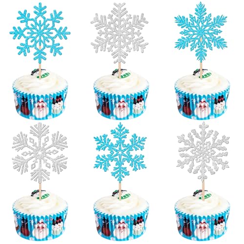 Xsstarmi Cupcake-Topper mit Schneeflocken-Motiv, Blau, Glitzer, Winter, Eiskönigin, Cupcake-Picks, Weihnachtsdekoration, Schneeflocken-Kuchendekorationen für Babyparty, Geburtstag, Weihnachten, Xsstarmi Cupcake-Topper mit Schneeflocken-Motiv, Blau, Glitzer, Winter, Eiskönigin, Cupcake-Picks, Weihnachtsdekoration, Schneeflocken-Kuchendekorationen für Babyparty, Geburtstag, Weihnachten, von Xsstarmi