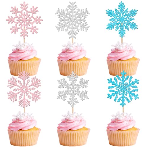 Xsstarmi Cupcake-Topper mit Schneeflocken-Motiv, Glitzer, Winter, Eiskönigin, Cupcake-Picks, Weihnachtsdekoration, Schneeflocken-Kuchendekorationen für Babyparty, Geburtstag, Weihnachten, Xsstarmi Cupcake-Topper mit Schneeflocken-Motiv, Glitzer, Winter, Eiskönigin, Cupcake-Picks, Weihnachtsdekoration, Schneeflocken-Kuchendekorationen für Babyparty, Geburtstag, Weihnachten, von Xsstarmi