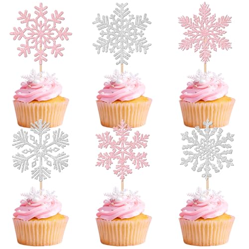 Xsstarmi Cupcake-Topper mit Schneeflocken-Motiv, Rosa, Glitzer, Winter, Eiskönigin, Cupcake-Picks, Weihnachtsdekoration, Schneeflocken-Kuchendekorationen für Babyparty, Geburtstag, Weihnachten, Xsstarmi Cupcake-Topper mit Schneeflocken-Motiv, Rosa, Glitzer, Winter, Eiskönigin, Cupcake-Picks, Weihnachtsdekoration, Schneeflocken-Kuchendekorationen für Babyparty, Geburtstag, Weihnachten, von Xsstarmi