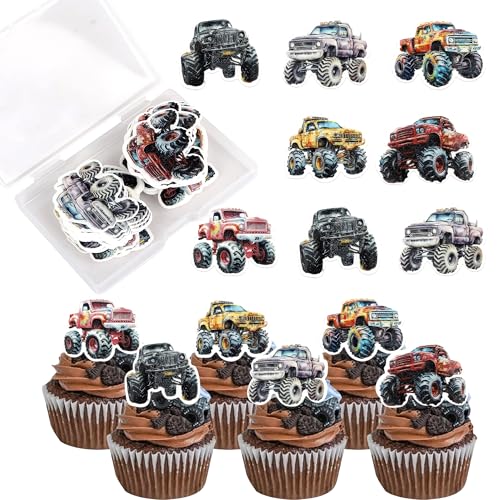 Xsstarmi Essbare Cupcake-Topper mit LKW-Motiv, Reispapier, Jeep, Geländewagen, Rennauto, Thema, Cupcake-Picks für Auto, Babyparty, Hochzeit, Geburtstag, Party, Kuchendekorationen, Zubehör, 70 Stück Xsstarmi Essbare Cupcake-Topper mit LKW-Motiv, Reispapier, Jeep, Geländewagen, Rennauto, Thema, Cupcake-Picks für Auto, Babyparty, Hochzeit, Geburtstag, Party, Kuchendekorationen, Zubehör, 70 Stück von Xsstarmi