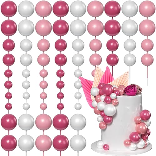 Xsstarmi Papierpalmen-Fächer-Kuchenaufsatz, Dekorationen mit Mini-Kugeln, Kuchenpicker für Babyparty, Hochzeit, Brautparty, Geburtstagsparty, DIY-Kuchendekorationen, Zubehör, Rosa, Weiß, Rosa Xsstarmi Papierpalmen-Fächer-Kuchenaufsatz, Dekorationen mit Mini-Kugeln, Kuchenpicker für Babyparty, Hochzeit, Brautparty, Geburtstagsparty, DIY-Kuchendekorationen, Zubehör, Rosa, Weiß, Rosa von Xsstarmi