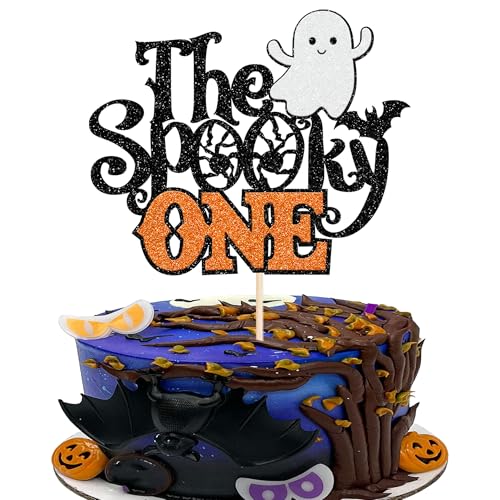 Xsstarmi The Spooky One Tortenaufsatz, glitzernd, schwarz, Fledermaus, Halloween-Geist, Kuchendekoration für Happy Halloween, Babyparty, Geburtstagsparty, Kuchendekoration, Zubehör, 1 Packung Xsstarmi The Spooky One Tortenaufsatz, glitzernd, schwarz, Fledermaus, Halloween-Geist, Kuchendekoration für Happy Halloween, Babyparty, Geburtstagsparty, Kuchendekoration, Zubehör, 1 Packung von Xsstarmi