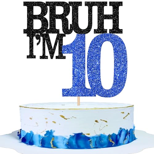 Xsstarmi Tortenaufsatz "Happy 10th Birthday", glitzernd, Bruh I'm 10, für Cheers to 10 Years Birthday Party, Kuchendekoration, 1 Packung Xsstarmi Tortenaufsatz "Happy 10th Birthday", glitzernd, Bruh I'm 10, für Cheers to 10 Years Birthday Party, Kuchendekoration, 1 Packung von Xsstarmi