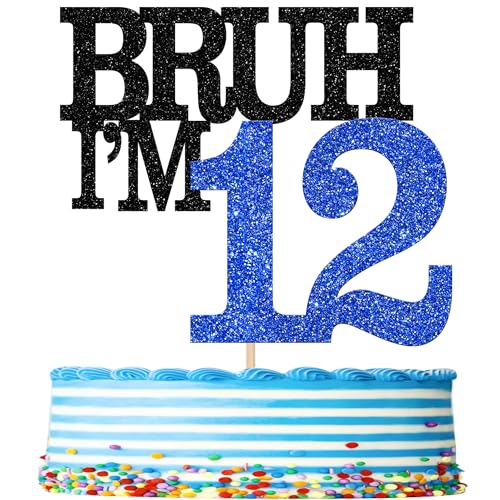 Xsstarmi Tortenaufsatz "Happy 12th Birthday", glitzernd, Bruh I'm 12, für Cheers to 12 Jahre, Geburtstagsparty, Kuchendekoration, 1 Packung Xsstarmi Tortenaufsatz "Happy 12th Birthday", glitzernd, Bruh I'm 12, für Cheers to 12 Jahre, Geburtstagsparty, Kuchendekoration, 1 Packung von Xsstarmi