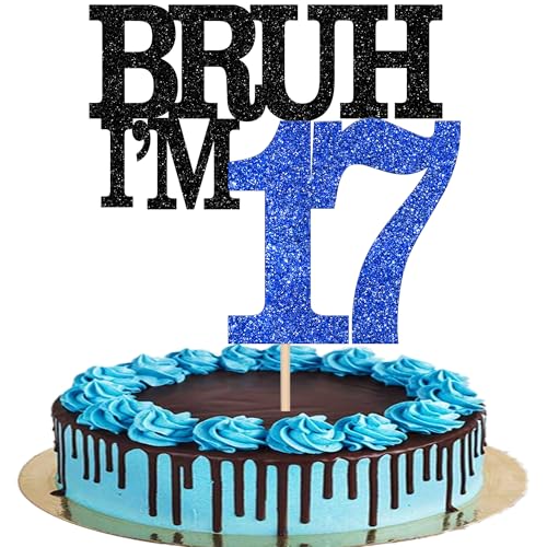 Xsstarmi Tortenaufsatz "Happy 17th Birthday", glitzernd, Bruh I'm 17, für Cheers to 17 Years Birthday Party, Kuchendekoration, 1 Packung Xsstarmi Tortenaufsatz "Happy 17th Birthday", glitzernd, Bruh I'm 17, für Cheers to 17 Years Birthday Party, Kuchendekoration, 1 Packung von Xsstarmi