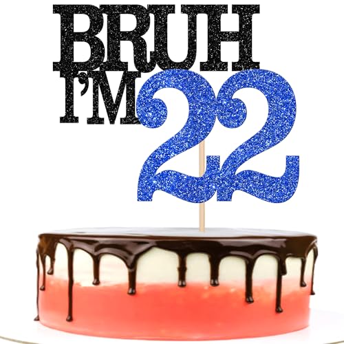 Xsstarmi Tortenaufsatz "Happy 22th Birthday", glitzernd, Bruh I'm 22, für Cheers to 22 Years Birthday, Party-Kuchendekorationen, 1 Packung Xsstarmi Tortenaufsatz "Happy 22th Birthday", glitzernd, Bruh I'm 22, für Cheers to 22 Years Birthday, Party-Kuchendekorationen, 1 Packung von Xsstarmi