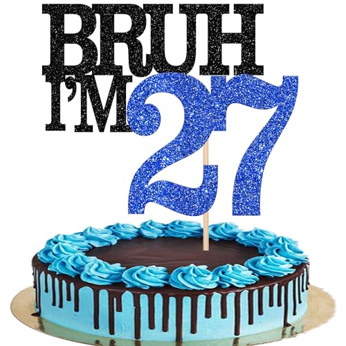Xsstarmi Tortenaufsatz "Happy 27th Birthday", glitzernd, Bruh I'm 27, für Cheers to 27 Years Birthday Party, Kuchendekoration, 1 Packung Xsstarmi Tortenaufsatz "Happy 27th Birthday", glitzernd, Bruh I'm 27, für Cheers to 27 Years Birthday Party, Kuchendekoration, 1 Packung von Xsstarmi