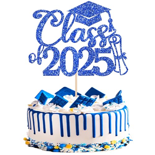 Xsstarmi Tortenaufsatz für Abschlussfeier 2025, glitzernd, für Abschlussfeier, Abschlussfeier, Party, Kuchendekoration, Blau, 1 Stück Xsstarmi Tortenaufsatz für Abschlussfeier 2025, glitzernd, für Abschlussfeier, Abschlussfeier, Party, Kuchendekoration, Blau, 1 Stück von Xsstarmi
