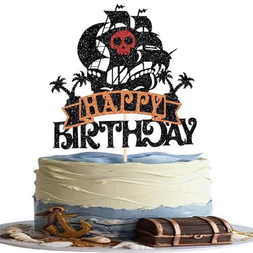 Xsstarmi Tortenaufsatz mit Piraten-Motiv, Motiv: Piratenschiff, maritimes Kuchen-Picker für Piraten-Themen, Babyparty, Happy Birthday, Party, Kuchendekoration, 1 Stück Xsstarmi Tortenaufsatz mit Piraten-Motiv, Motiv: Piratenschiff, maritimes Kuchen-Picker für Piraten-Themen, Babyparty, Happy Birthday, Party, Kuchendekoration, 1 Stück von Xsstarmi