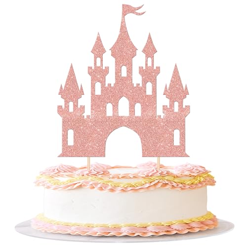 Xsstarmi Tortenaufsatz mit Schloss-Motiv, Glitzer, Königin, Prinzessin, Schloss, Kuchendekoration für Babyparty, Hochzeit, Geburtstag, Party, Roségold, 1 Stück Xsstarmi Tortenaufsatz mit Schloss-Motiv, Glitzer, Königin, Prinzessin, Schloss, Kuchendekoration für Babyparty, Hochzeit, Geburtstag, Party, Roségold, 1 Stück von Xsstarmi
