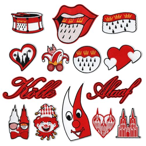 Xsybegdlk 14 Stück Kölner Karneval Aufnäher, Kölner Karneval Rot Weiß Bügelflicken, Rot-Weiß Bügelbilder, für Kleidung, Jeans, Hosen, Nähen, Hüte, Bastelzubehör Xsybegdlk 14 Stück Kölner Karneval Aufnäher, Kölner Karneval Rot Weiß Bügelflicken, Rot-Weiß Bügelbilder, für Kleidung, Jeans, Hosen, Nähen, Hüte, Bastelzubehör von Xsybegdlk