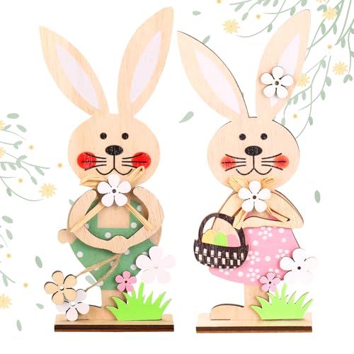 Xsybegdlk 2 Stück 19 cm Osterhase Deko aus Holz, Tortendeko Hase Hase Aufsteller Ostern Hase für Drinnen Draußen Osterhasen-Ornamente, Oster-Kaninchen-Ornament mit Sockel für Freund, Familie, Kind Xsybegdlk 2 Stück 19 cm Osterhase Deko aus Holz, Tortendeko Hase Hase Aufsteller Ostern Hase für Drinnen Draußen Osterhasen-Ornamente, Oster-Kaninchen-Ornament mit Sockel für Freund, Familie, Kind von Xsybegdlk