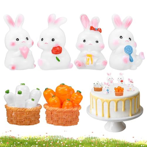 Xsybegdlk 6 Stück Hase Mini Tortendeko Kaninchen, Tortenfiguren-Set, Mini Hase Figuren Geburtstag Cake Topper, Cartoon-Kuchendeko, Micro Landschaft Ornament Neujahr Geburtstag Party Cupcake Tischdeko Xsybegdlk 6 Stück Hase Mini Tortendeko Kaninchen, Tortenfiguren-Set, Mini Hase Figuren Geburtstag Cake Topper, Cartoon-Kuchendeko, Micro Landschaft Ornament Neujahr Geburtstag Party Cupcake Tischdeko von Xsybegdlk