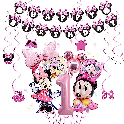 Mouse Party Balloons, Mouse 1 Geburtstag Luftballons, Mouse Luftballons, Mouse Themed Birthday Party Supplies, Mouse Themed Geburtstag Dekorationen für Kinder Mädchen Geburtstag Dekoration von Xtaguvdm