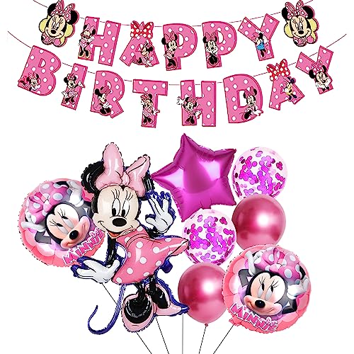 Mouse Party Balloons, 9 Stück Mouse Geburtstag Luftballons, Mouse Luftballons, Mouse Themed Birthday Party Supplies, Mouse Themed Geburtstag Dekorationen für Kinder Mädchen Geburtstag Dekoration von Xtaguvdm