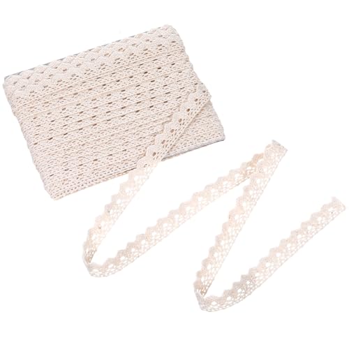 10 Meter Vintage Spitzenband Spitzenstoff Spitzenborte Beige Aus Baumwolle Dekoband Zierband für Handwerk Scrapbooking Geschenkbox Hochzeit Dekoratio (1.5 cm) von Xthrotsenk