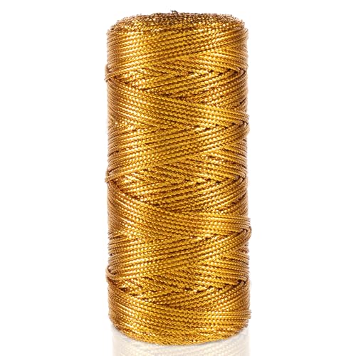 100m Kordel Band Gold, Geschenkband 1.5mm Metallisch Lametta Schnu Goldenes Band, Unelastisch Kordelband Goldfaden für Dekoration Geschenkverpackung, Handwerk Hochzeit Dekorieren 100m Kordel Band Gold, Geschenkband 1.5mm Metallisch Lametta Schnu Goldenes Band, Unelastisch Kordelband Goldfaden für Dekoration Geschenkverpackung, Handwerk Hochzeit Dekorieren von Xthrotsenk