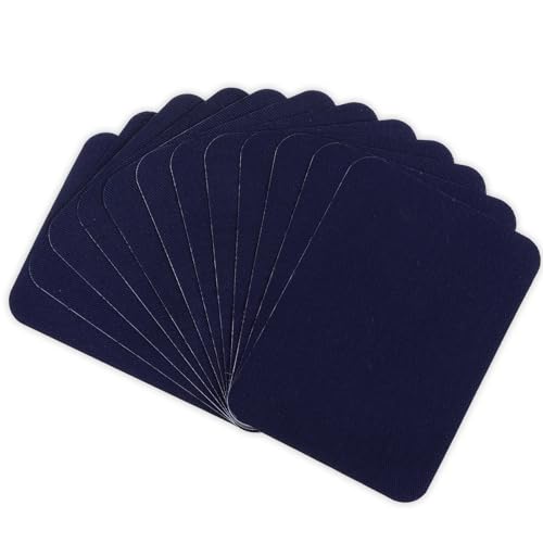 12 Stück 10,5 x 7,5 cm Flicken zum Aufbügeln Stoff-Reparaturflicken Bügelflicken zum Aufbügeln für Kleidung, Dunkelblau Patches Jeans Aufbügelflicken für Lochreparatur und Dekoration von Xthrotsenk