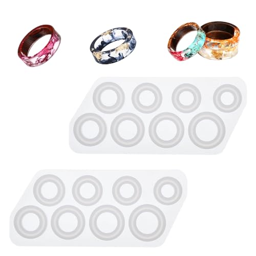 2 Stück Silikon Ring Formen Diy Harz Ringform Ringform Epoxidharz Ringformen Schmuck Schimmel Silikonform für Dekoration Crafting Ring Anhänger Halskette Herstellung 2 Stück Silikon Ring Formen Diy Harz Ringform Ringform Epoxidharz Ringformen Schmuck Schimmel Silikonform für Dekoration Crafting Ring Anhänger Halskette Herstellung von Xthrotsenk