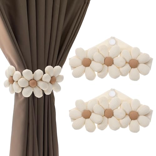 2 Stück Vorhang Gardinen Raffhalter Blume, Süße Boho Dekorative Raffhalter Vorhang Blumen Raffhalters Handgefertigte Elastische Vorhanghalter für Kinderzimmer Haus Büro Fenster Dekoration Beige 2 Stück Vorhang Gardinen Raffhalter Blume, Süße Boho Dekorative Raffhalter Vorhang Blumen Raffhalters Handgefertigte Elastische Vorhanghalter für Kinderzimmer Haus Büro Fenster Dekoration Beige von Xthrotsenk