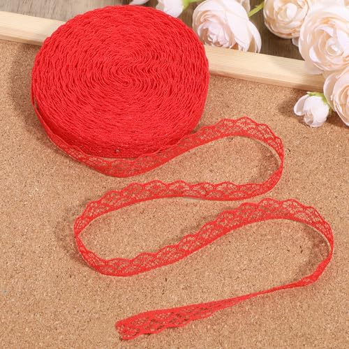 27M Spitzenband Rot Vintage Weiss Spitze 15cm Spitzenborte Rot Breit Dekostoff Spitzenstoff Vintage Spitzenband Häkelspitze Baumwolle Dekoband Zierband Spitzenborte für Hochzeit Deko DIY Nähen 27M Spitzenband Rot Vintage Weiss Spitze 15cm Spitzenborte Rot Breit Dekostoff Spitzenstoff Vintage Spitzenband Häkelspitze Baumwolle Dekoband Zierband Spitzenborte für Hochzeit Deko DIY Nähen von Xthrotsenk