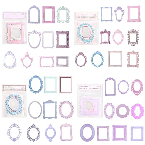 40 Stück Scrapbook Zubehör Spitze Rahmen, Vintage Fotorahmen Aufkleber, Papier Geprägt Foto Rahmen Spitze Scrapbooking Ausschnitte Zubehör Scrapbook Sticker Für DIY Vintage Journaling Handwerk von Xthrotsenk
