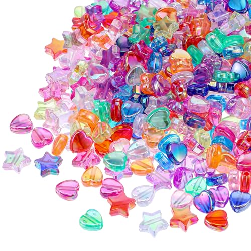 500 Stück Bunte Perlen, Acryl Stern Perlen Herz Bracelet Charms, Bastelperlen Zum Auffädeln Für DIY Handwerk Armbänder Selber Machen Schmuckherstellung Halsketten 500 Stück Bunte Perlen, Acryl Stern Perlen Herz Bracelet Charms, Bastelperlen Zum Auffädeln Für DIY Handwerk Armbänder Selber Machen Schmuckherstellung Halsketten von Xthrotsenk